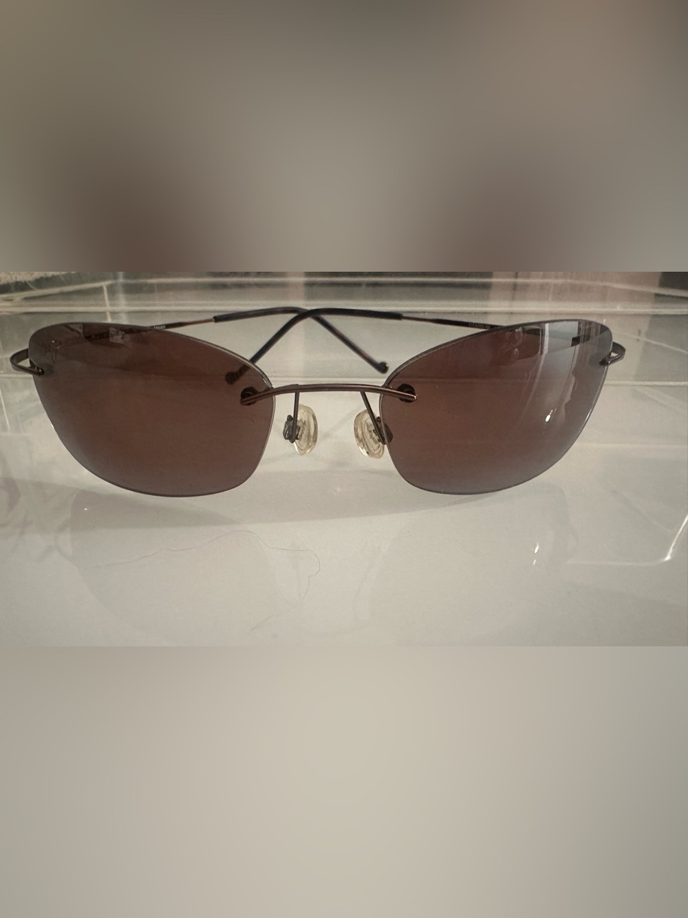 Vintage Maui Jim Wailea MJ-503-23 Rimless Titanium Sunglasses W/ Case